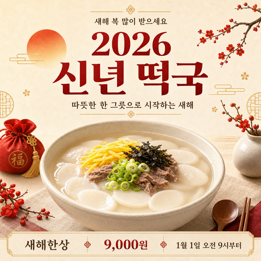 신년 떡국 포스터 미리보기