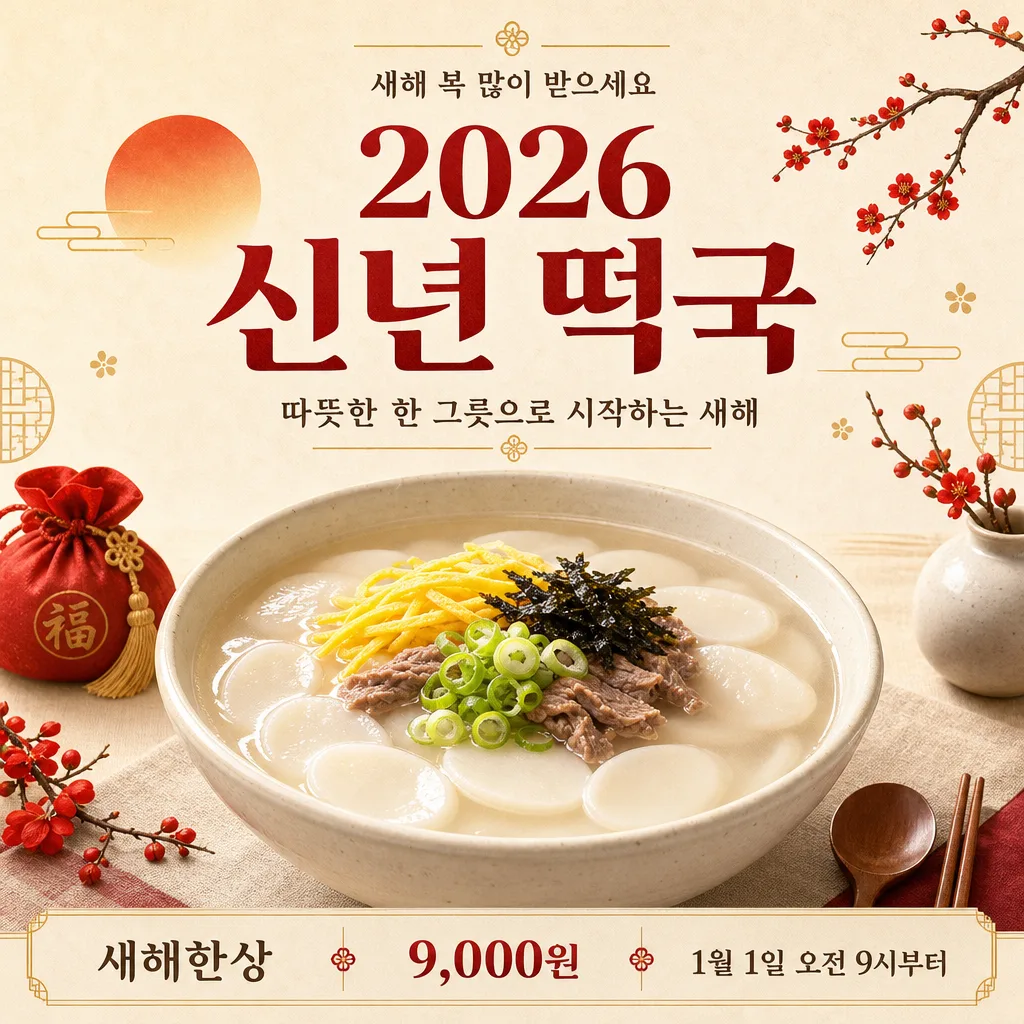 신년 떡국 포스터 미리보기