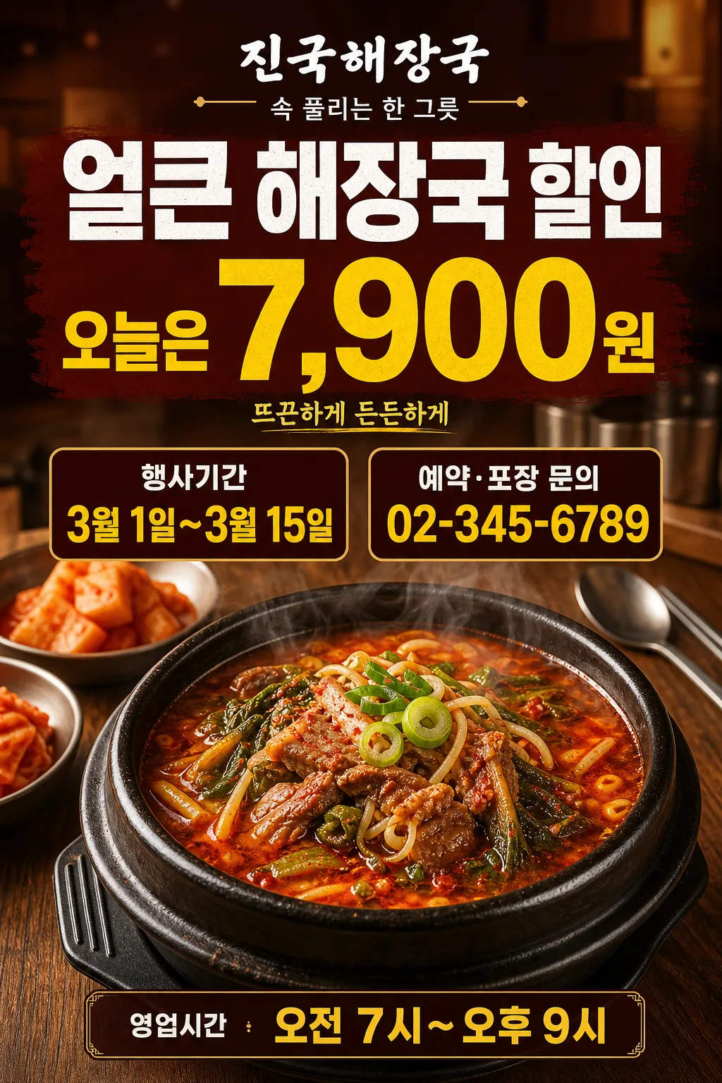 해장국 할인홍보 提示詞預覽