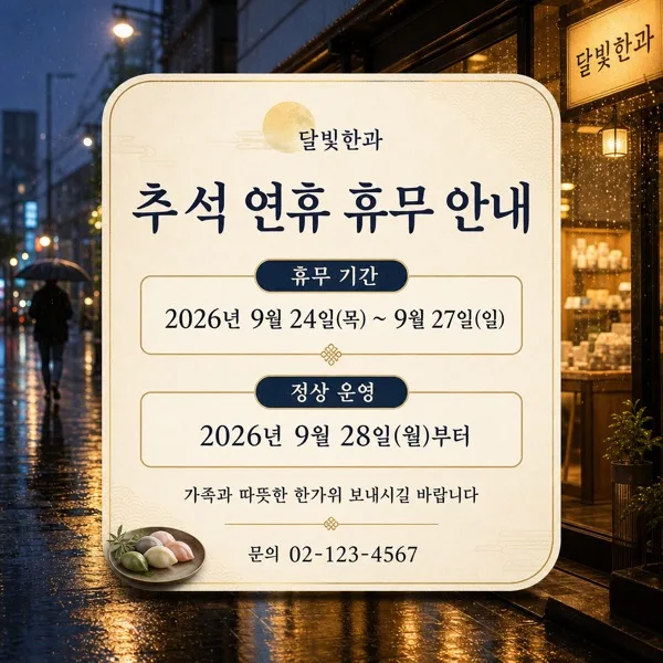추석휴무공지 AI 프롬프트 미리보기