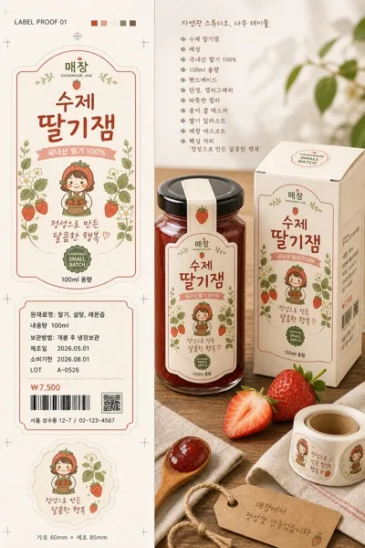 상품 라벨·스티커 + 박스 패키지 디자인 AI 프롬프트 미리보기