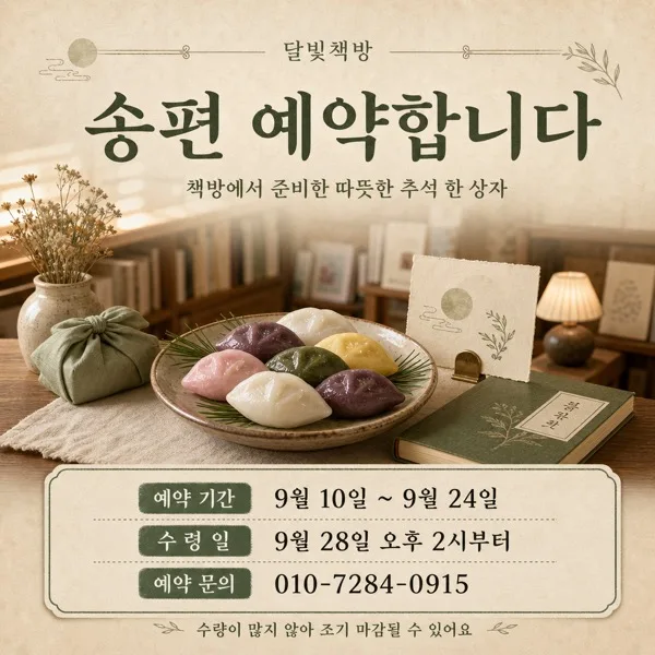 송편 예약 카드 AI 프롬프트 미리보기