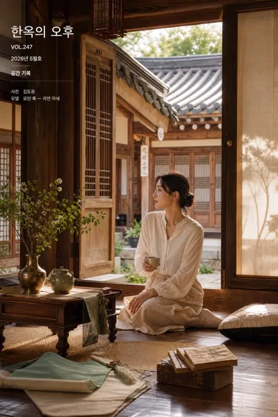 한옥 인테리어 인물 사진 AI 프롬프트 미리보기