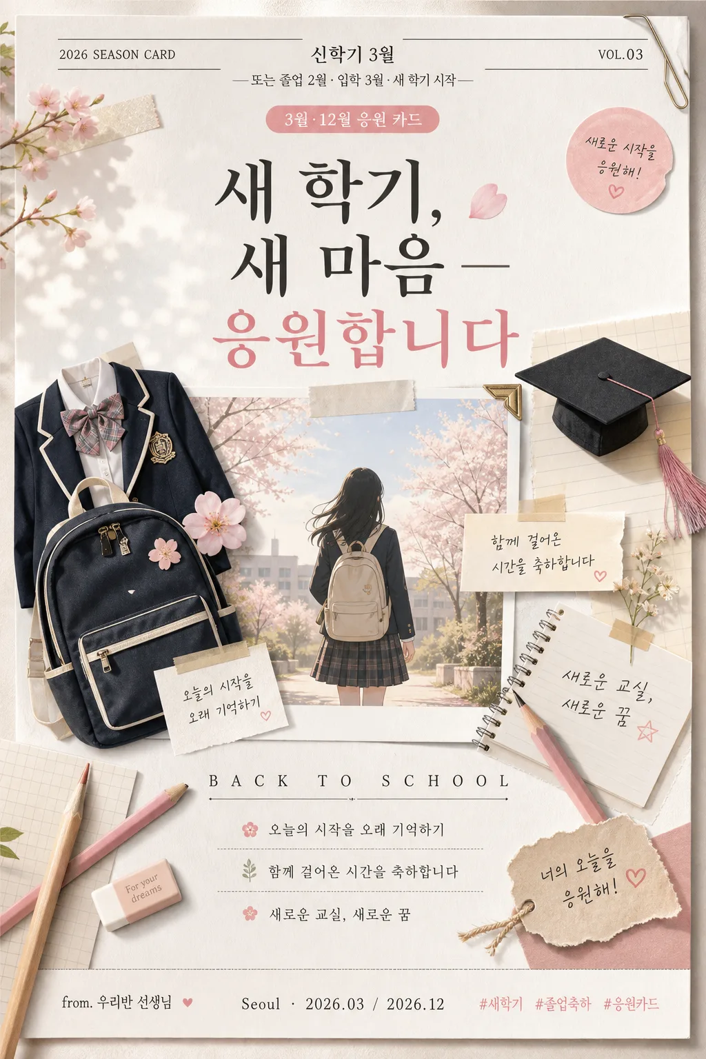 신학기·졸업 시즌 카드 (3월·12월) 提示詞預覽