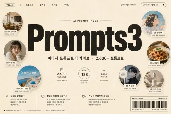 AI 프롬프트 사이트 미니멀 타이포 AI 프롬프트 미리보기