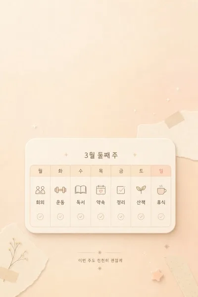 주간 달력 잠금 AI 프롬프트 미리보기