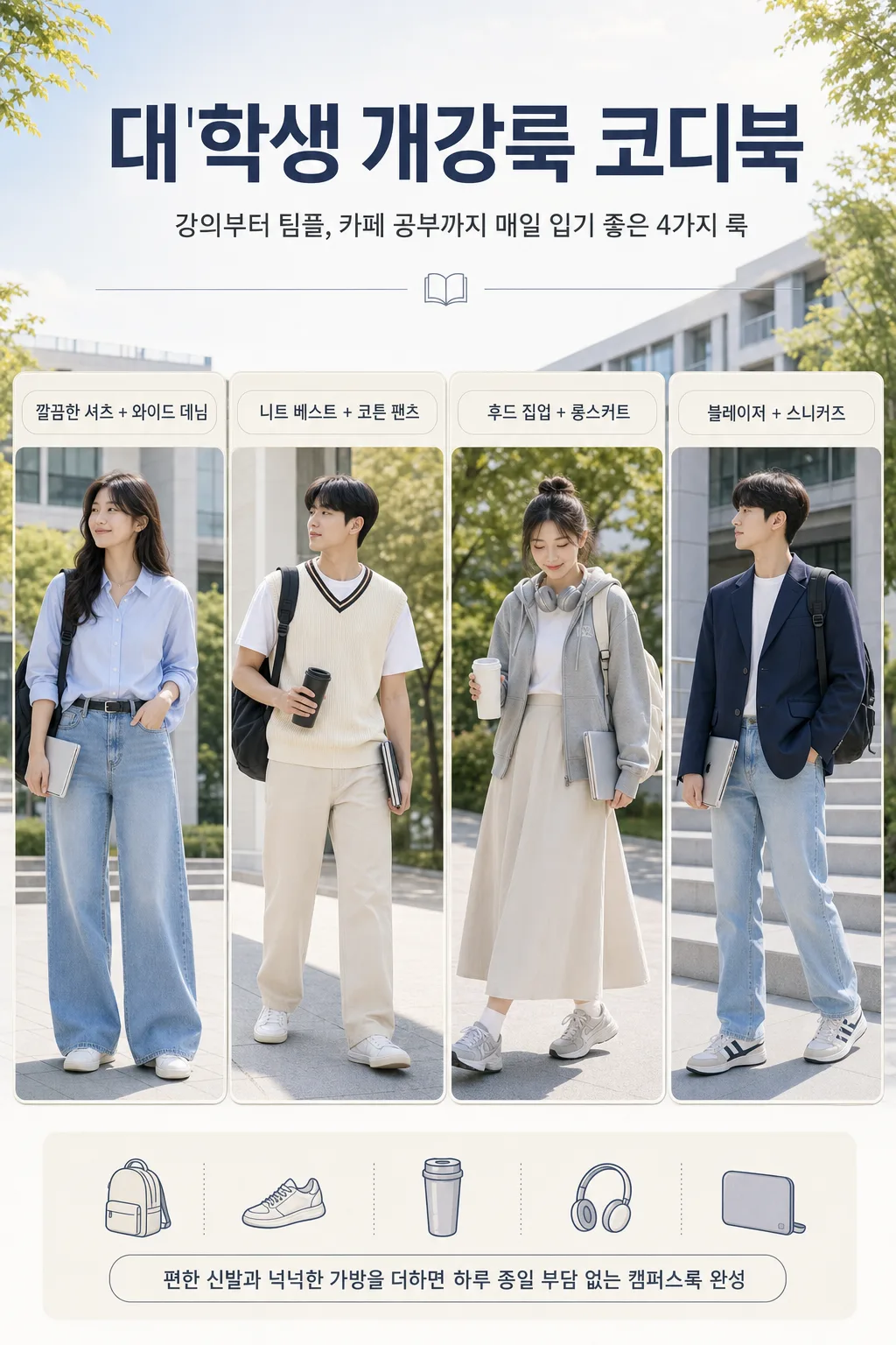 대학생 개강룩 코디북 Prompt preview