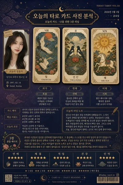 오늘의 타로 카드 사진 분석 AI 프롬프트 미리보기