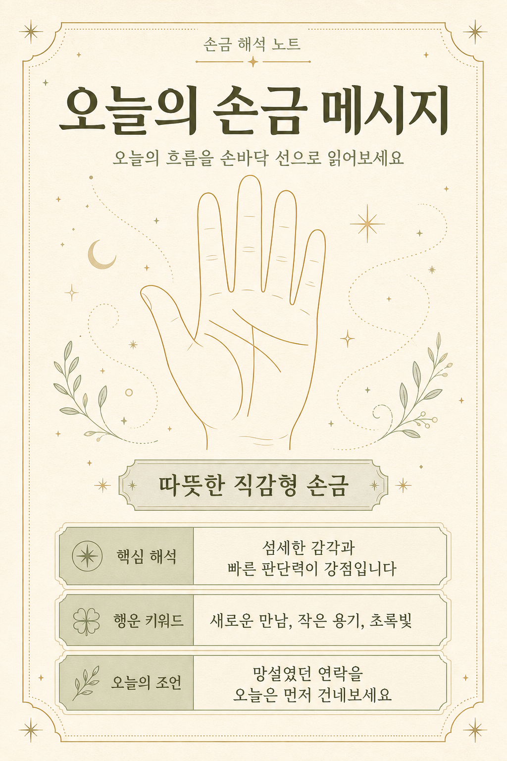 손금해석카드 미리보기