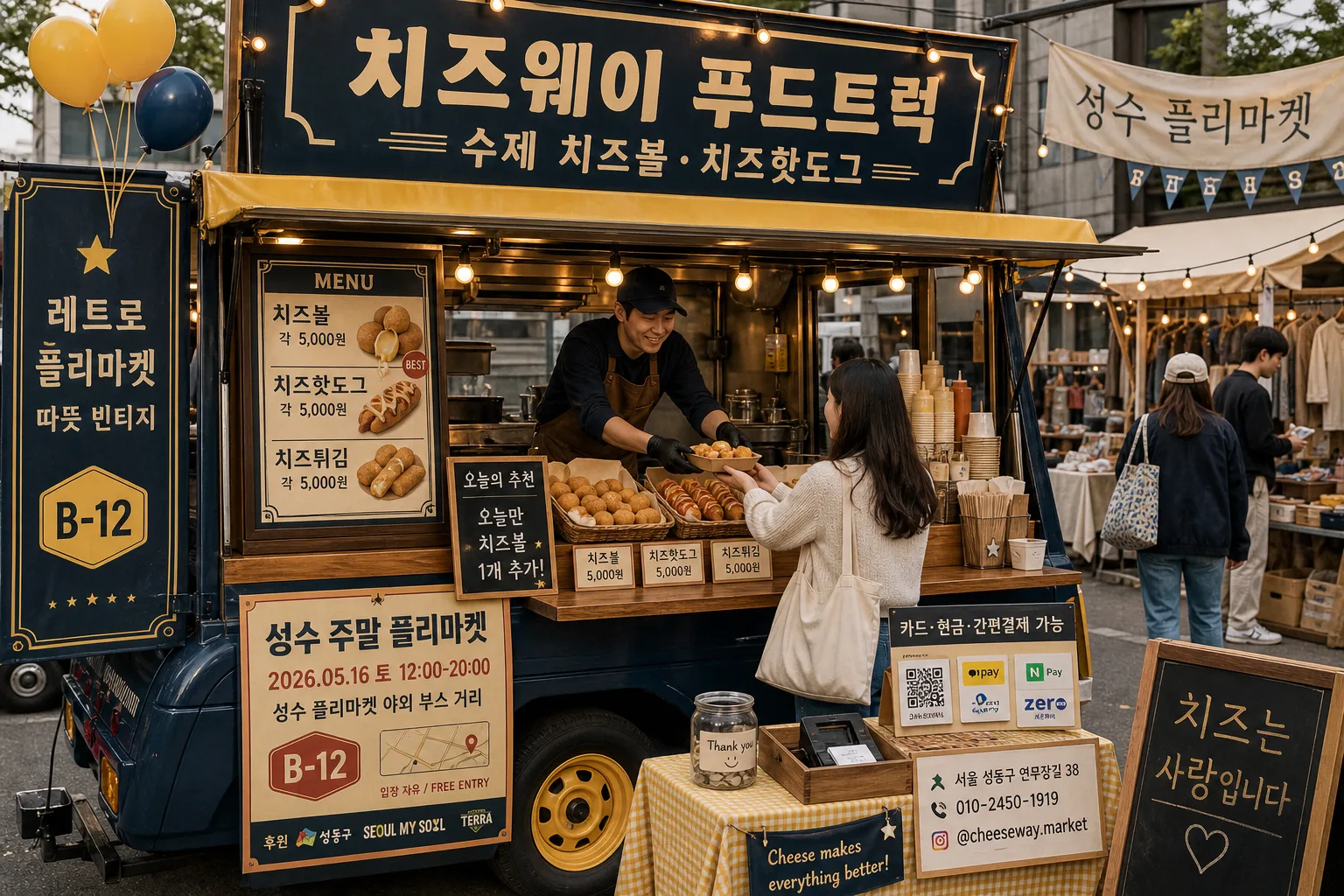 푸드트럭·플리마켓 부스 비주얼 提示詞預覽