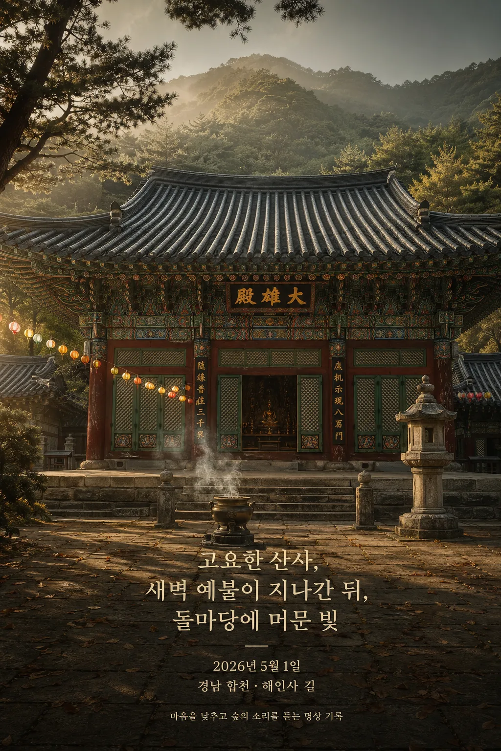 불교 사찰 명상 무드 Prompt preview