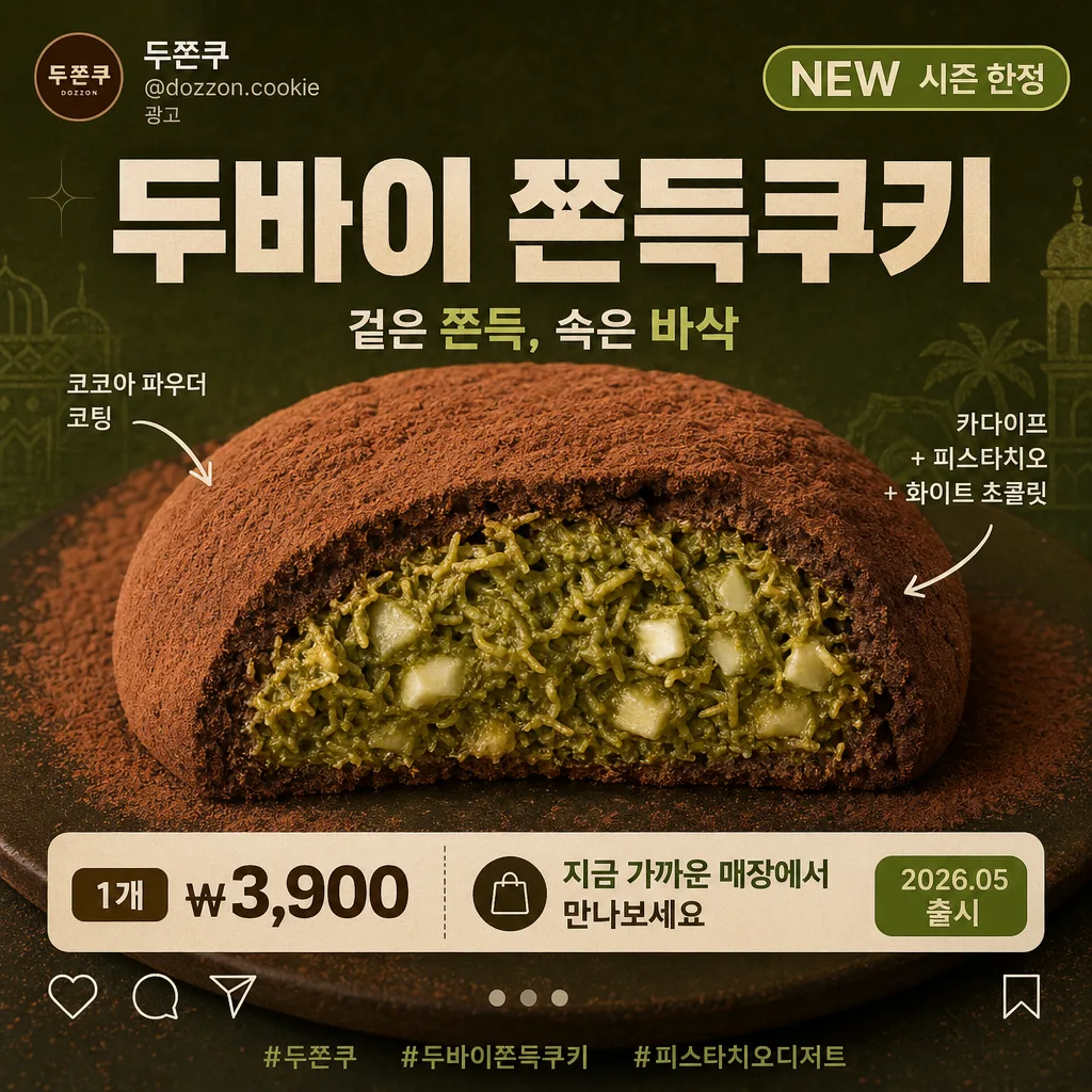 두쫀쿠 SNS 광고 캠페인 카드 Prompt preview