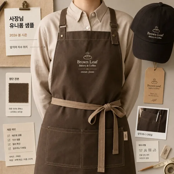 사장님 앞치마·유니폼 목업 AI 프롬프트 미리보기