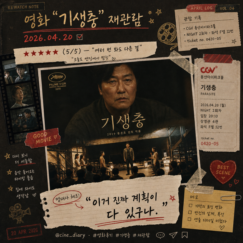 영화·콘서트 후기 손글씨 메모 미리보기