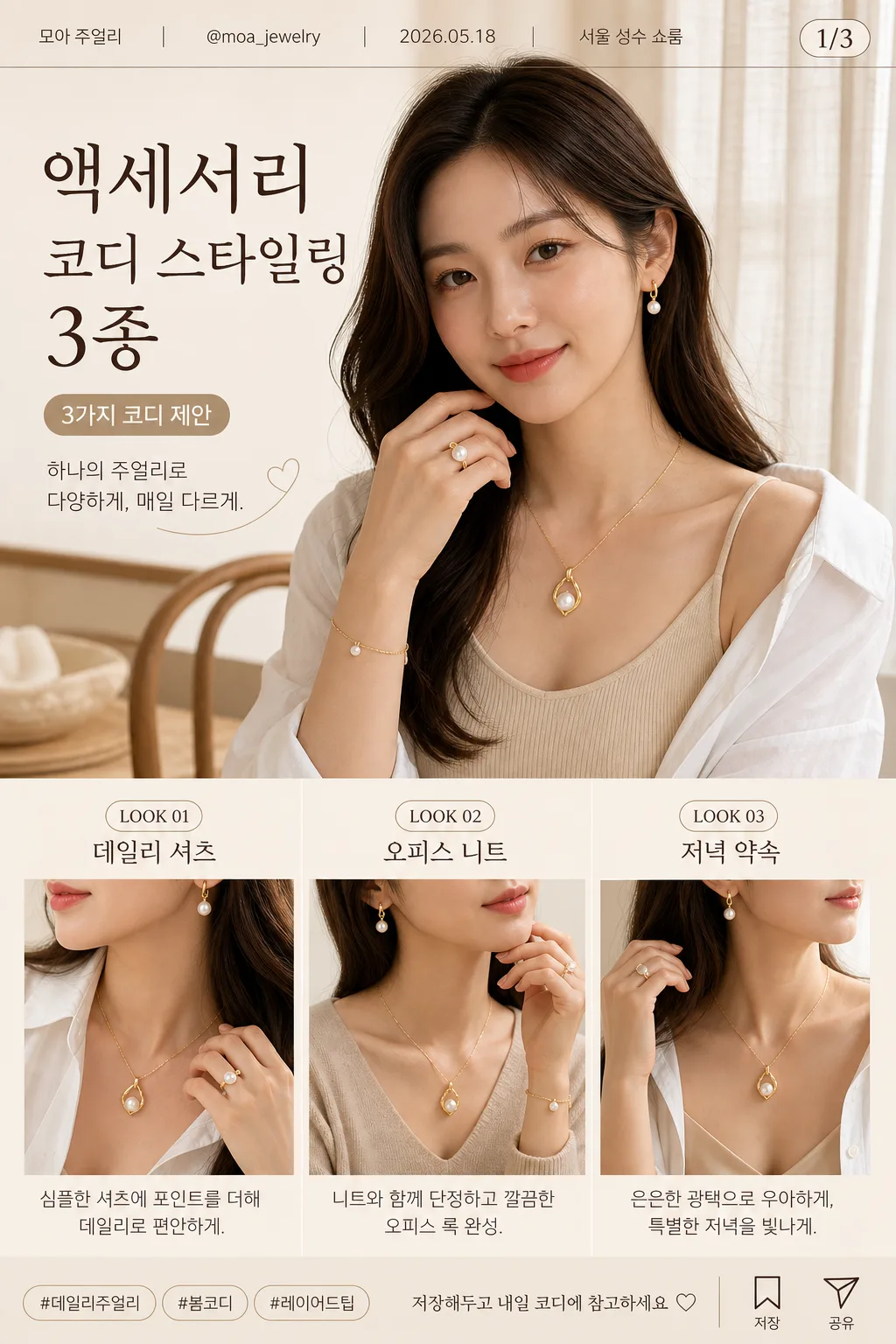 액세서리 코디 스타일링 3종 Prompt preview
