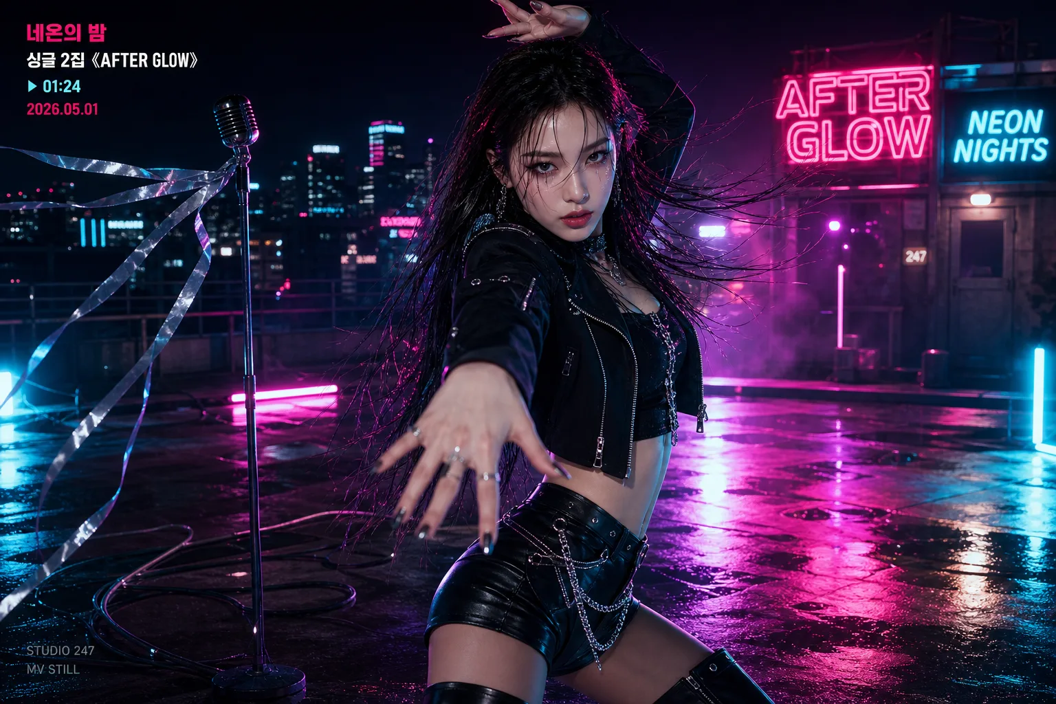K-pop MV 한 장면 스틸 컷 Prompt preview