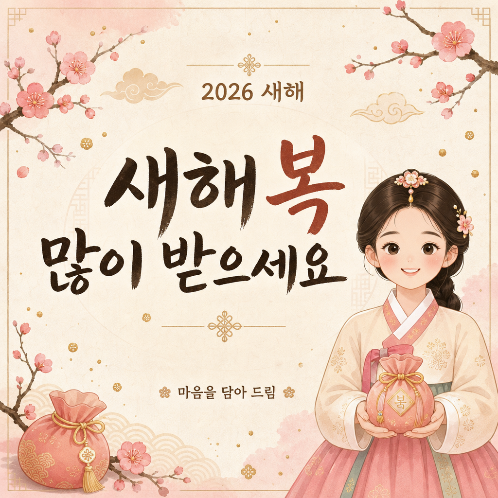 신년 한복 카드 미리보기