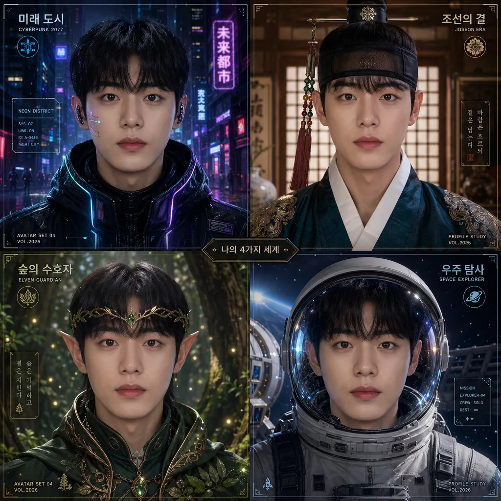 본인 컨셉 아바타 4종 Prompt preview