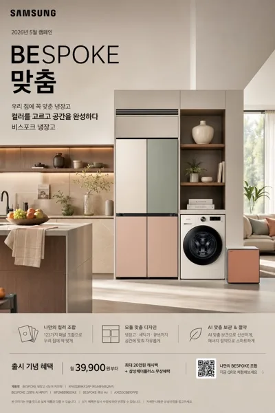 삼성 비스포크 냉장고 광고 AI 프롬프트 미리보기
