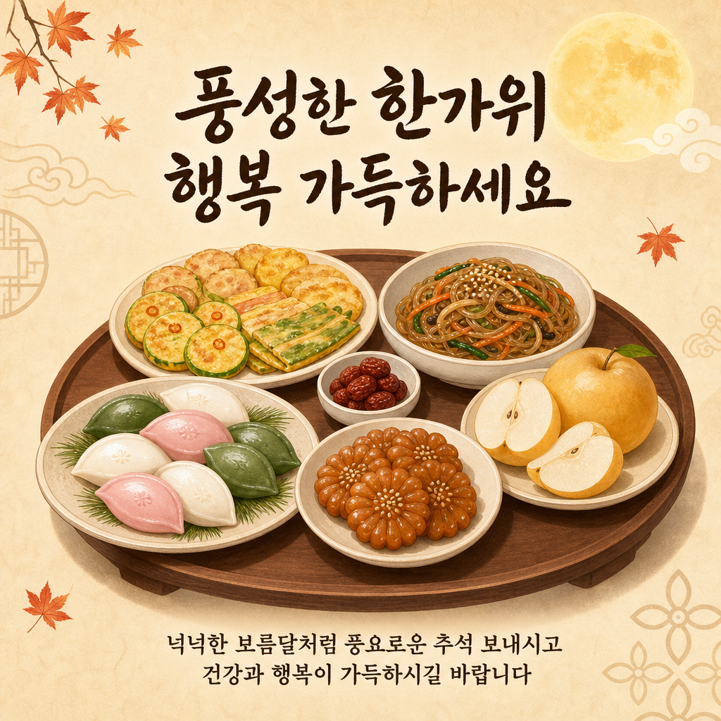 한가위음식카드 미리보기