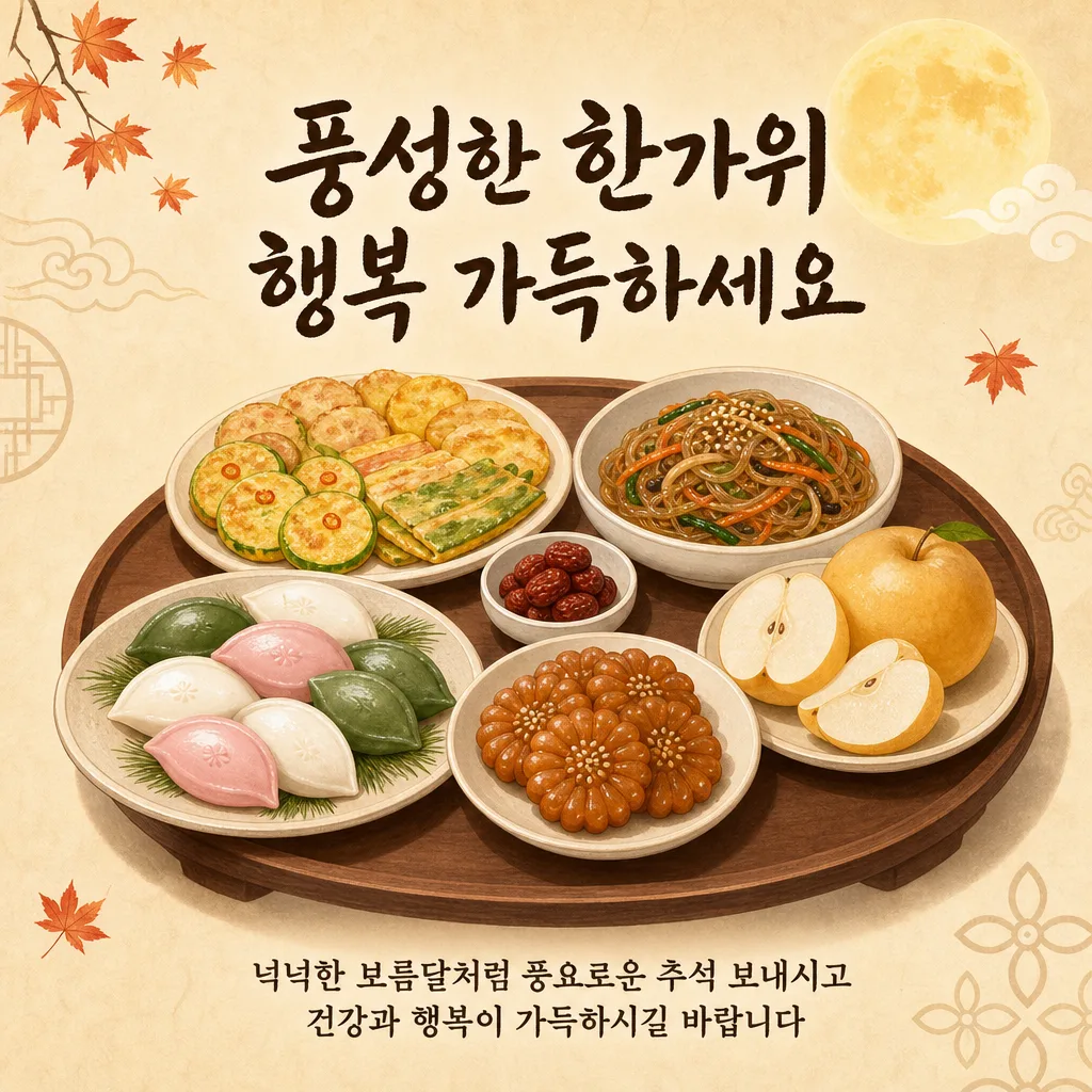 한가위음식카드 미리보기