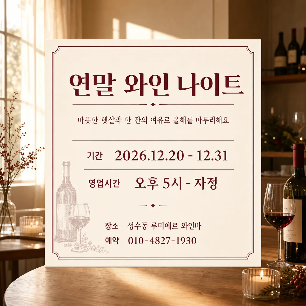 연말 와인바 안내 提示詞預覽