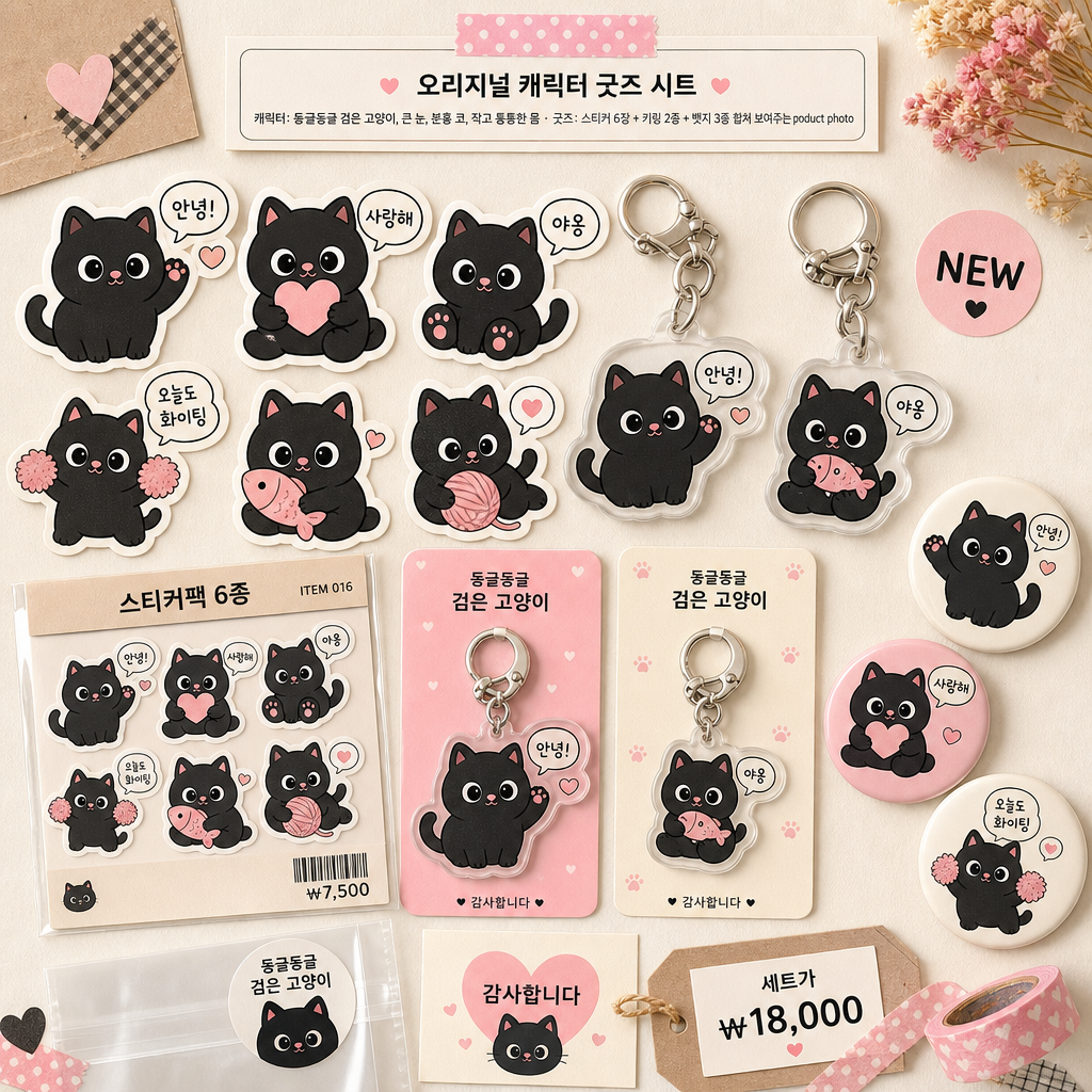 오리지널 캐릭터 굿즈 시트 미리보기