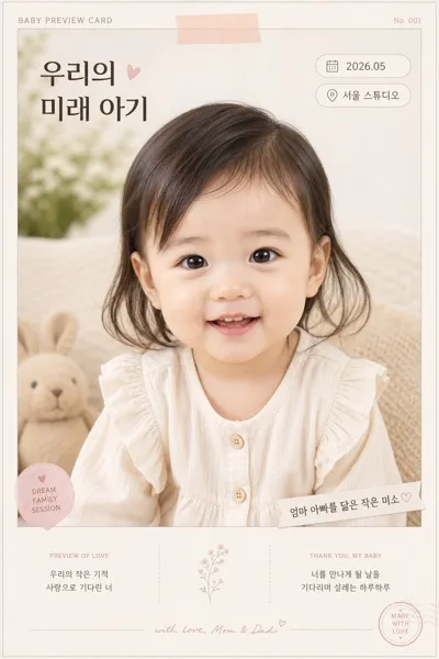 미래 아기 시뮬레이션 AI 프롬프트 미리보기