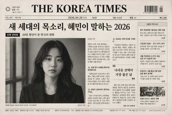 신문 1면 기사 목업 (본인이 인터뷰 주인공) AI 프롬프트 미리보기