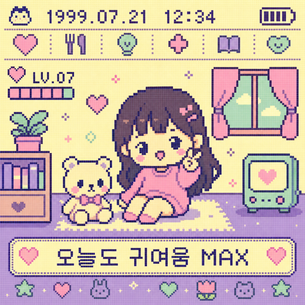 다마고치 픽셀 화면 변환 미리보기