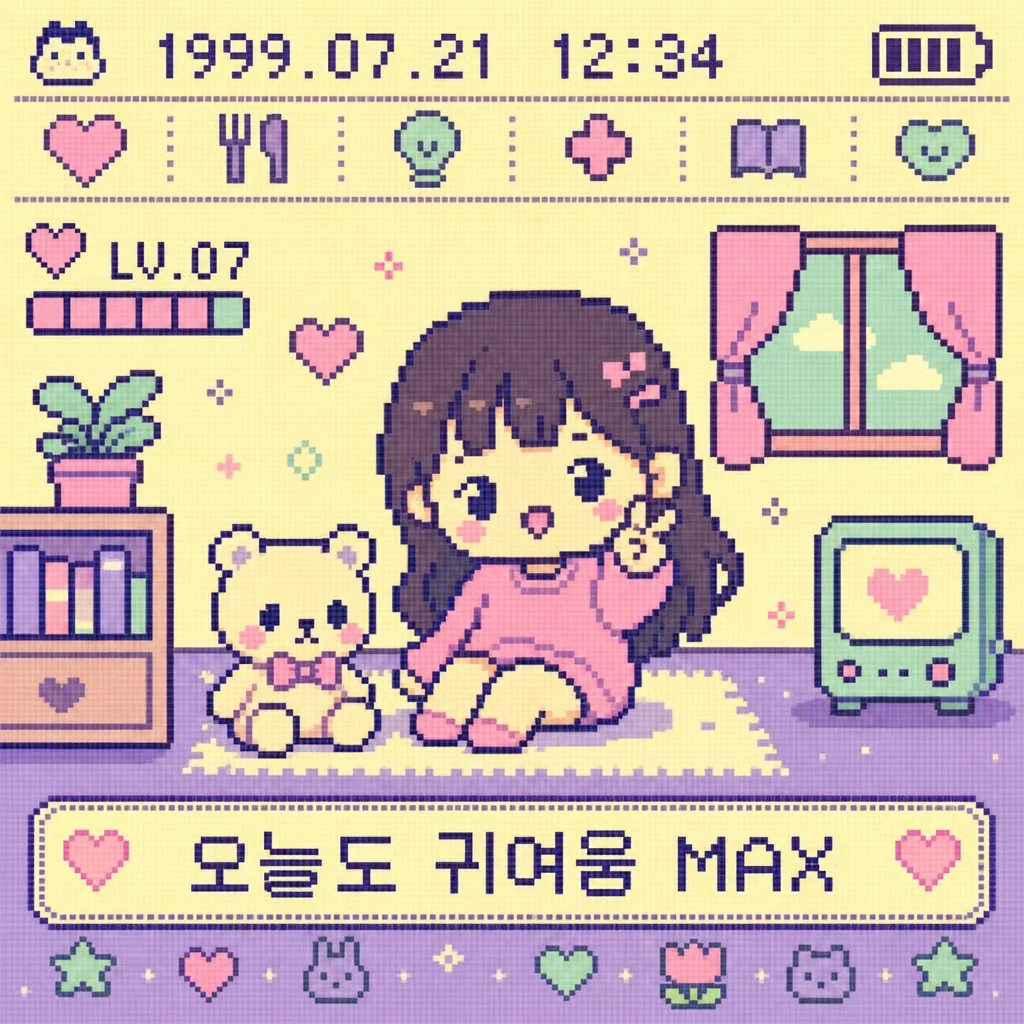 다마고치 픽셀 화면 변환 Prompt preview