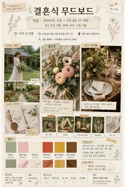 컨셉별 결혼식 무드보드 AI 프롬프트 미리보기