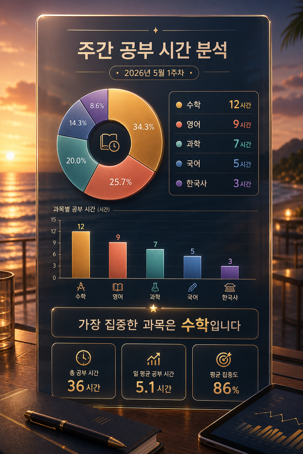 노을 공부분석 미리보기