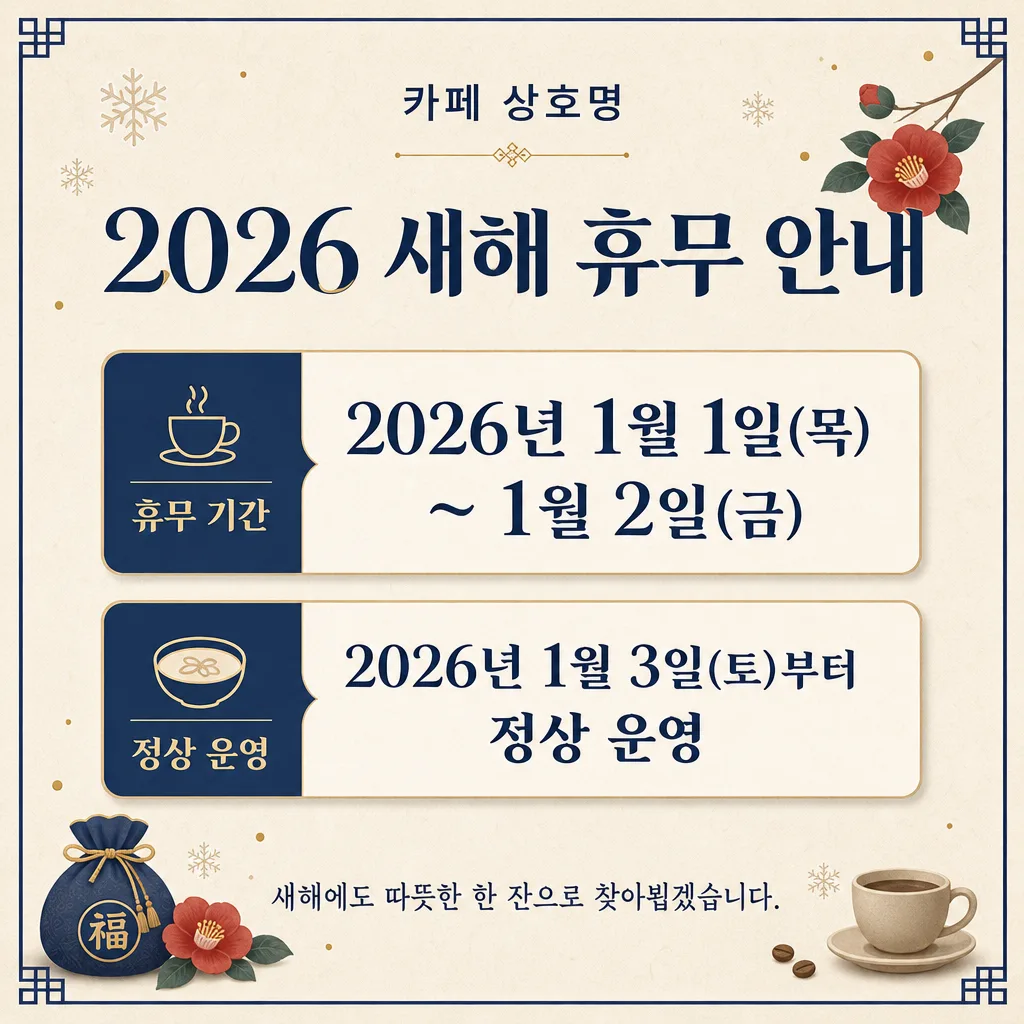 신년 휴무 안내 미리보기