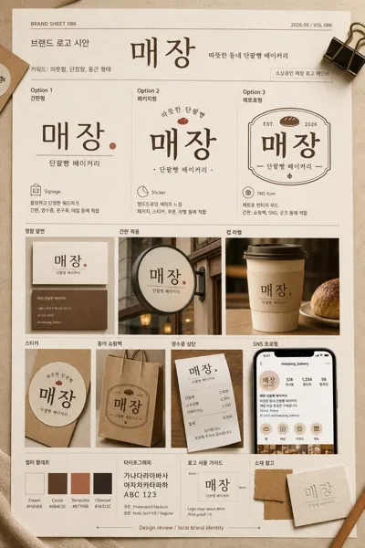 소상공인 매장 로고 디자인 AI 프롬프트 미리보기