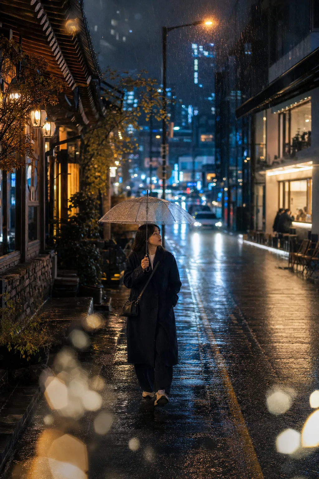 서울 빗밤 산책 Prompt preview