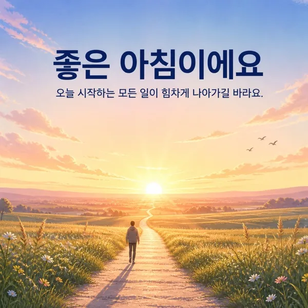 활기찬 하루의 시작을 응원하는 굿모닝 소셜 포스터 AI 프롬프트 미리보기