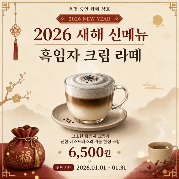 신년카페메뉴 AI 프롬프트 미리보기