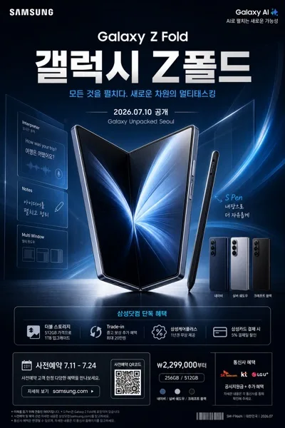 갤럭시 Z폴드 광고 AI 프롬프트 미리보기