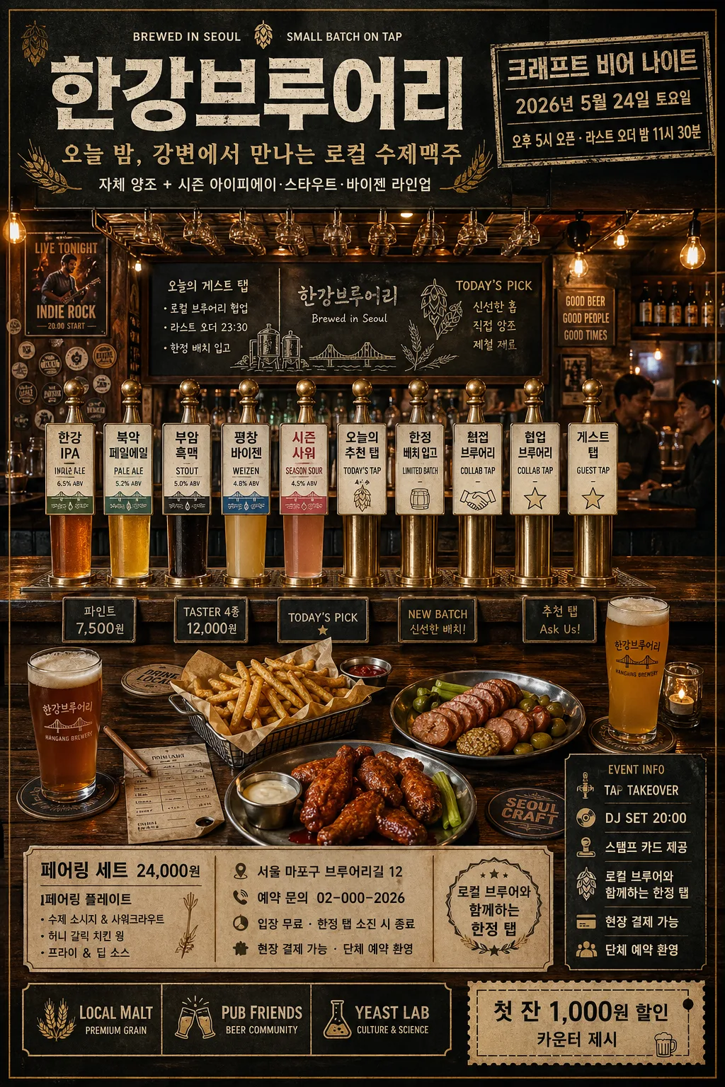 수제맥주 펍 매장 광고 Prompt preview