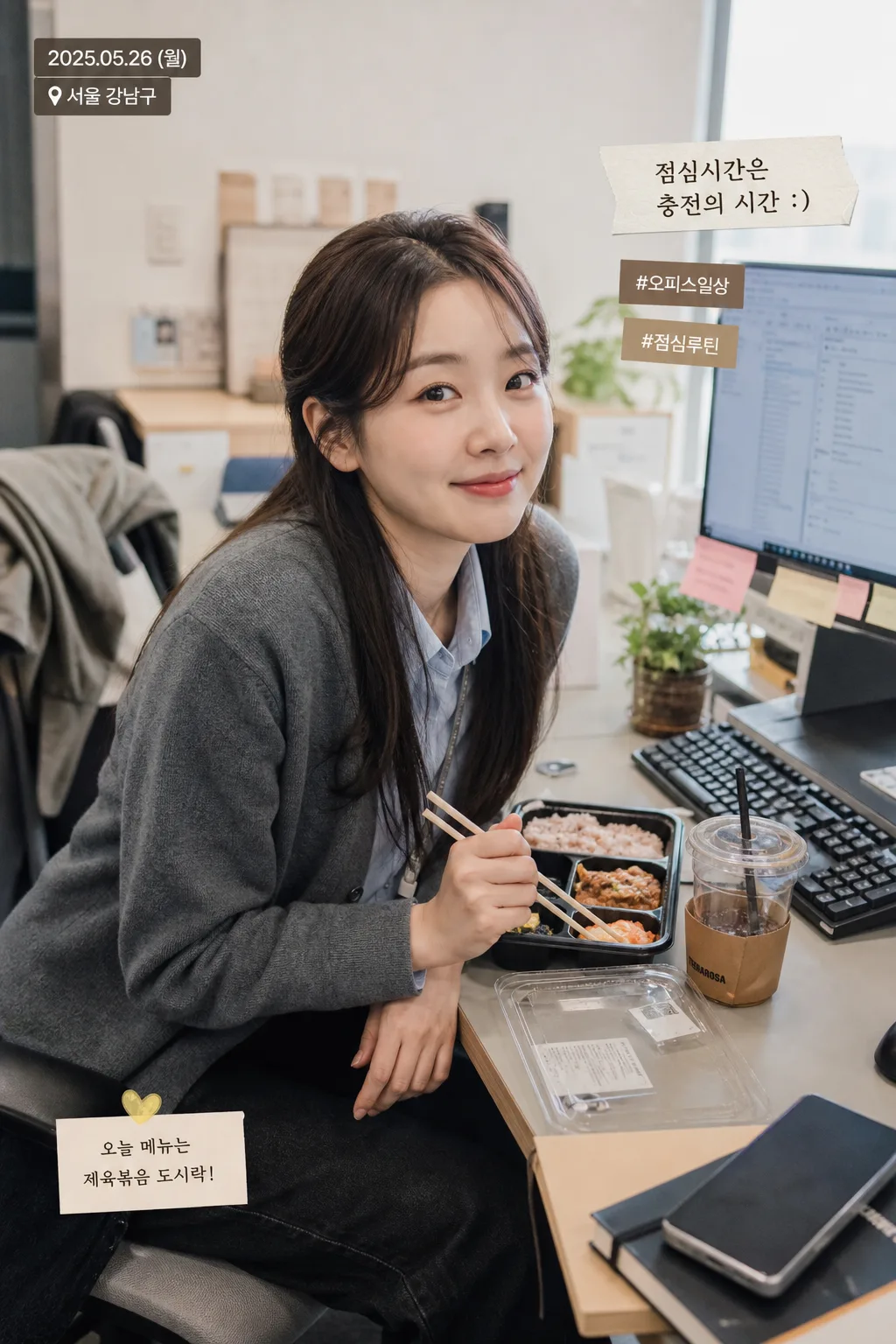 점심시간 동료 시점 일상 컷 Prompt preview