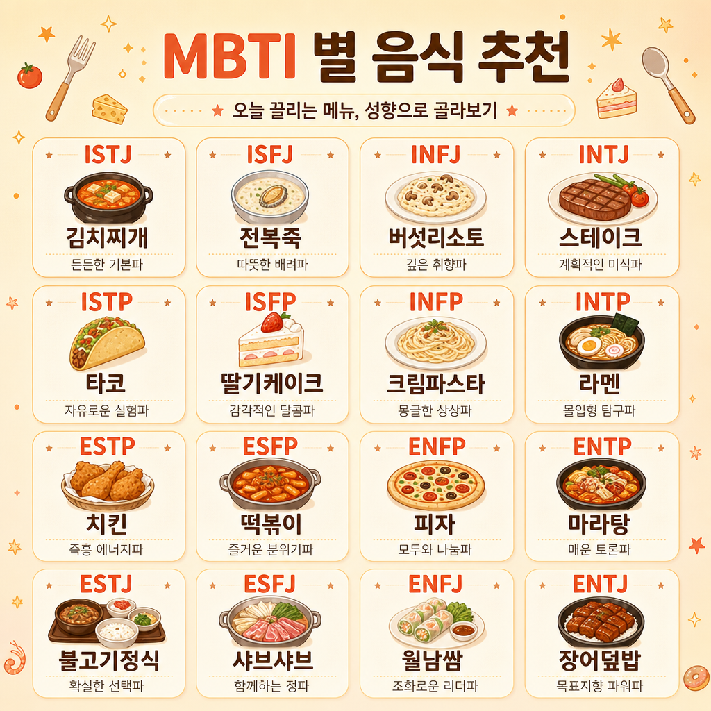 성향별 맛카드 미리보기