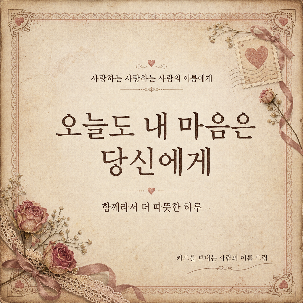 빈티지 사랑카드 미리보기