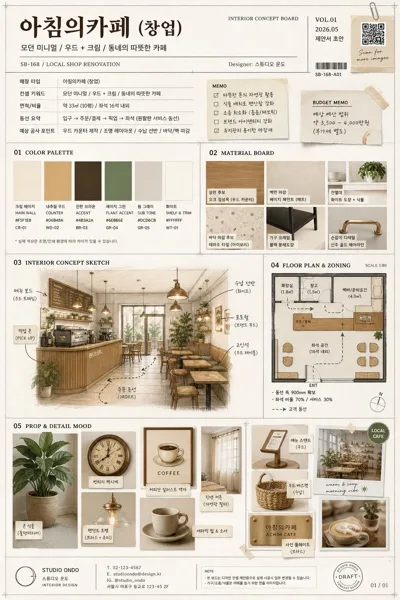 소상공인 매장 인테리어 컨셉 보드 プロンプトのプレビュー