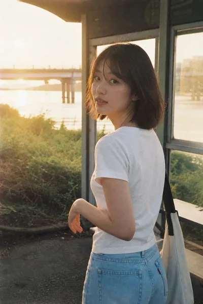 늦여름의 기억을 담은 Y2K 빈티지 필름 인물 사진 프롬프트 미리보기