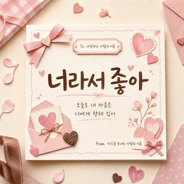 발렌타인 카드 AI 프롬프트 미리보기