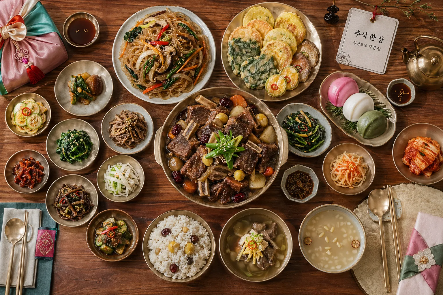 한국 한 상 차림 (명절·잔치) 提示詞預覽