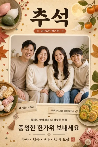 명절 가족 인사 카드 AI 프롬프트 미리보기