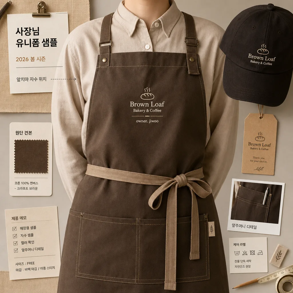 사장님 앞치마·유니폼 목업 Prompt preview