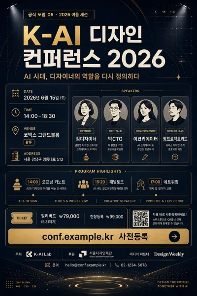 행사·컨퍼런스·세미나 포스터 AI 프롬프트 미리보기